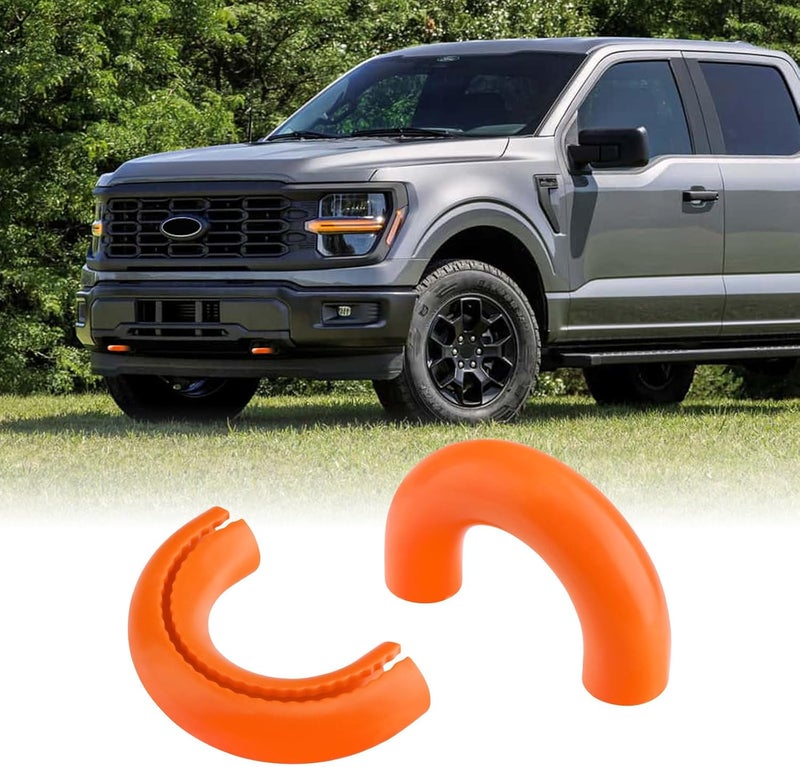 TECHPICCO Tow Hook Covers for Ford F150 2004-2025 Bronco Base/Big Bend/Outer Banks 2021-2025 Compatible with Toyota Tundra Accessories 2017-2021|(Bright Orange). - Image 1